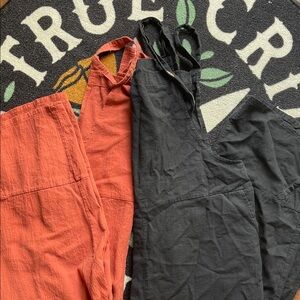 Overalls for women, wide leg romper bundle both size large